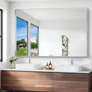 Silver Bathroom Mirror, 60x40 Inch Rectangular Framed Mirror, Large Wall Mounted Bathroom Vanity Mirror Over Sink for Bedroom,Restroom, Living Room, Hangs Vertically or Horizontally by CozyNest Decor