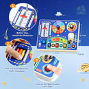 JoyCat Busy Board with Led Light, Toddler Toys for 1 2 3 4 Year Old Boys and Girls, Wooden Sensory Toys with Music, Travel Toy for Toddlers 1-3, Birthday Presents (Blue) by TinyTreasures Baby Boutique