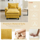 URRED Modular Sectional Sofa Comfy Cloud Couch, Modern Chenille Sofa Sleeper Deep Seat Couches with Ottoman/Pillows for Living Room (Yellow, 53''- Ottoman) by CozyNest Decor