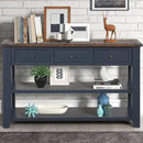 Farmhouse Wood Entry Console Table 48-Inch Modern Sofa Entryway Table with Drawers and Storage Shelves for Entrance Living Room (Blue) by CozyNest Decor