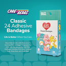 BioSwiss Care Bears Bandages, Classic Care Bear Shaped Self Adhesive Bandage, Latex Free Sterile Wound Care, Fun First Aid Kit Supplies for Kids, 24 Count by TinyTreasures Baby Boutique