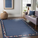 Beverly Rug Outdoor Rug 9x12 Modern Bordered Large Area Rugs for Indoor and Outdoor Patio Easy to Clean Non Shedding Living Room Porch Garden Washable Outside Carpet (9 x 12 Blue) by CozyNest Decor