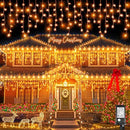 Icicle Lights for Outside, 33FT 400 LED Christmas Lights with 8 Modes Waterproof, Plug in Connectable Curtain Hanging Lights for Outdoor Indoor House Roof Party Wedding, Orange by GreenHaven Gardens