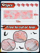 5Pcs Halloween Blood Red Creepy Cloth- Spooky Gauze Fabric Cloth for Haunted Horror House Halloween Party Doorway Outdoors Decoration (30" ×72") by CozyNest Decor