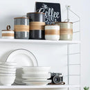 Airtight Coffee Storage Container Jar with Lid, Ceramic Kitchen Food Storage Jars for Spice Sugar Cookie, Coffee Bean Stackable Decorative Jars for Housewarming, Grey & 28oz by CozyNest Decor