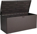 Amazon Basics Outdoor Patio Storage Box 150 Gallon Deck Box, Waterproof and Weather-resistant, Furniture Cushions Garden Tools, Brown