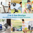 ATEngeus USB Desk Fan, Rechargeable Portable Fan, 8-Inch Clip on Fan, 10000mAh Stroller Fan, 4 Speeds Strong Airflow, 720° Rotation, with Sturdy Clamp, Suitable for home, office and stroller by TinyTreasures Baby Boutique
