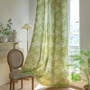 Sutuo Home Boho Curtains 84 Inches Length for Bedroom Living Room, Printed Cotton Linen Rod Pocket Rustic Farmhouse Bohemian Tassels Window Treatment, 1 Panel 59" W x 84" L, Green Botanic Leaves by CozyNest Decor