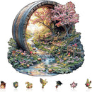 Wooden Puzzles for Adults, Spring Flower Wooden Jigsaw Puzzle for Adults, 280 Piece Unique Animal Shape Wood Puzzles Adult, Birthday Party Gifts for Friends & Family Game Home Decor (L-13.4 * 13.1in) by TinyTreasures Baby Boutique