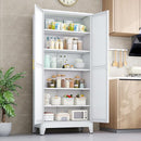 Kitchen Pantry Storage Cabinet with Doors and Adjustable Shelves, Metal ClosetMaid Food Pantry Cabinets, 75" Tall Freestanding Cupboard for Kitchen, Laundry or Utility Room, White by CozyNest Decor