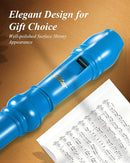 Eastar Soprano Recorder Instrument for Kids Beginners, German Fingering C Key with Cleaning Kit, Thumb Rest, Cotton Bag, Fingering Chart, ERS-21GB, Blue, School-Approved by TinyTreasures Baby Boutique