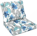 LVTXIII Outdoor Seat and Back Cushion Patio Deep Seat Cushion Set Seasonal Chair Cushion for Wicker Chairs and Garden Furniture Decoration, 24"x24"x4", Clemens Noir Blue by GreenHaven Gardens