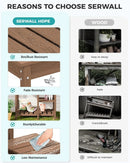 SERWALL Potting Bench Outdoor Potting Table with Sink, HDPE Potting Benches for Outside Gardening Table All Weather Use- Brown by GreenHaven Gardens