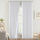 Vision Home White Pinch Pleated Full Blackout Curtains Thermal Insulated Window Curtains 120 inch for Living Room Bedroom Room Darkening Pinch Pleat Drapes with Hooks Back Tab 10 FT 60" Wx120 Lx1 by CozyNest Decor