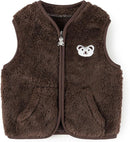 Baby Boys Girls Fleece Vest Zip Up Cute Bear Jackets Fuzzy Fall Winter Warm Clothes Newborn Outwear for Toddler Infant by TinyTreasures Baby Boutique