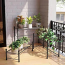 New England Stories Outdoor Plant Stand, 3-Tier Metal Plant Rack, Heavy Duty and Waterproof Plant Shelf, Stackable Tall Flower Pot Holder for Garden Display Rack, Black by GreenHaven Gardens