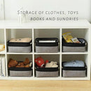 TcaFmac Storage Basket for Shelves - Small 6 Pack Fabric Storage Bins for Organizing, Collapsible Storage Cubes with Handle for Closet Cloth Toy Gift Kids (Black & Grey 11.8 x 7.8 x 5.2 inch) by CozyNest Decor