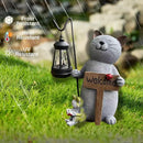 Cat Garden Statue with Solar Lantern: Cat Outdoor Figurine Decorations -Solar Garden Statue Decor for Patio,Balcony,Yard, Lawn - Gift for Mom, Grandma,Women, Housewarming,Birthday by CozyNest Decor