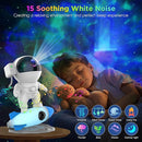 Astronaut Galaxy Projector for Bedroom, Star Projector Galaxy Light with App & Remote Control, White Noises, Bluetooth Speaker, Rocket Night Light for Kids, Ceiling, Gifts, Room Decor by TinyTreasures Baby Boutique
