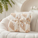 Snuggle Sac Beige Twin Size Blankets for Bed, Super Soft Warm Blankets Oversized Cozy Knit Fuzzy Blanket for Living Room, Chevron Beige,60x80 inches by TinyTreasures Baby Boutique