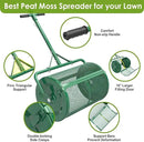 Seeutek Compost Spreader - 24" Peat Moss Spreader with 3 Heights, Top Soil Spreader W/Upgraded Side Latches Support Rod Powder Coated Metal Mesh Top Dressing Spreader for Lawn, 2 Way Uses-Push or Tow by GreenHaven Gardens