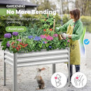 KING BIRD Large Raised Garden Bed with Legs Galvanized Elevated Planter Box 48×24×30 in for Backyard, Patio, Balcony, 400lb Capacity, Silver by GreenHaven Gardens