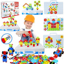 STEM Toys for 3 5 7 Year Old Boys Kids, 232 Pcs Kids Drill Set Building Blocks, DIY Educational Construction Engineering Toys, Creative Mosaic Electric Drill Set Gift for Kid Boys Girls Age 3-8 Years by TinyTreasures Baby Boutique
