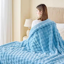 NEWCOSPLAY Faux Fur Throw Blanket Blue Bubble Blanket Thick Warm Soft for Couch Sofa Bed 550GSM (Blue, Throw(50"x60")) by CozyNest Decor