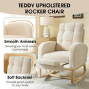 NIOIIKIT Modern Nursery Rocking Chair, Teddy Upholstered Rocking Chair with Footrest, Comfortable Rocker Recliner with Side Pocket, Rocker Glider for Living Room, Bedroom, Nursing Room (Apricot) by TinyTreasures Baby Boutique