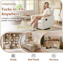 Swivel Rocking Recliner Chair for Nursery, Upholstered Glider Rocker Recliner, Swivel Reclining Chair for Nursery Living Room Bedroom, White Short Plush by TinyTreasures Baby Boutique