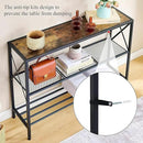 Hoctieon Industrial Console Table, 3 Tier Entryway Table, Hallway Table, Narrow Sofa Table with Shelves, Entrance Table for Entryway, Living Room, Foyer, Hallway, Office, Rustic Brown&Black by CozyNest Decor
