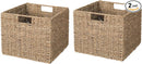 12x12x10in Seagrass Storage Baskets Set of 2, Large Wicker Storage Basket, Decorative Seagrass Shelf Basket, Pantry Baskets Organization,Folding Storage Cube Bins by TinyTreasures Baby Boutique