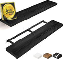 BAYKA Floating Shelves for Wall, 36 inches Long Wall Mounted Rustic Wood Shelves for Bathroom, Bedroom, Living Room, Kitchen, Office, Hanging Shelf for Books/Storage/Decor(Black,Set of 2) by CozyNest Decor