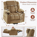Three Motor Large-Wide Power Lift Chairs Recliners for Big and Tall Elderly, 180° Lay Flat Lift Chair, Infinite Position, Power Headrest, Heat & Vibration Massage (Plush Flannel, Camel Beige) by CozyNest Decor