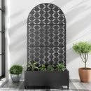 Casaphoria Metal Raised Garden Bed with Trellis and Wheels, 72"x35"x16" Arched Planter Box for Climbing Plants, Vegetables & Vines, Features Drainage Holes and Privacy Screen (Black-Brick) by GreenHaven Gardens