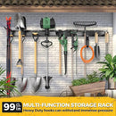 LBT 99" Garage Tool Organizer Wall Mount - 1000lbs Garden Tool Organizer with Adjustable Hooks, Heavy Duty Metal Garage Storage Rack, Anti-Rust Shed Rack Holder Hanging Rake Broom Mower Snowboard by GreenHaven Gardens