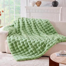 BENVWE Fluffy Faux Fur Throw Blanket for Couch, Soft Plush Thick Cozy Fuzzy Luxury Minky Bubble Blanket for Home Living Room Decor Gift for Women, Sage Green, 63" x 80", 1100GSM by CozyNest Decor