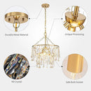 3-Lights K9 Crystal Chandeliers, Luxury Vintage Pendant Light Fixture for Dining Room, Living Room, D15*H20.4~66.8 inch (Adjustable), Clear Crystal & Gold Finish by CozyNest Decor