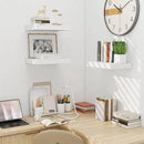 Fun Memories Wood Floating Shelves 16 Inch, 10 Inch Deep Shelves Wall Mount, Wall Shelves with Invisible Bracket, 16" Floating Shelves for Living Room Bathroom Bedroom, White, Set of 2 by CozyNest Decor