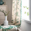 Sutuo Home Boho Curtain 96 Inches Length for Bedroom, Printed Cotton Linen Rod Pocket Semi Blackout Farmhouse Bohemian Tassels Window Treatment for Living Room, 1 Panel 59" W x 96" L, Green Forest by CozyNest Decor