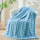 NEWCOSPLAY Faux Fur Throw Blanket Blue Bubble Blanket Thick Warm Soft for Couch Sofa Bed 550GSM (Blue, Throw(50"x60")) by CozyNest Decor