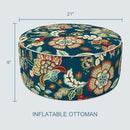 LVTXIII Inflatable Stool Ottoman Footrest with Handle, All Weather Foot Rest, Indoor or Outdoor Use for Home Patio Garden and Camping, D21 x H9, Peacock Blue by CozyNest Decor