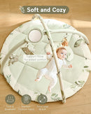 Fortella Baby Play Gym & Activity Mat, Tummy Time Mat w 5 Detachable Toys and Pillow, Large Sensory Playmat for Floor, Newborn Infant Baby Essentials Shower Gift 0-3-6-9-12 Months (Sage Green) by TinyTreasures Baby Boutique