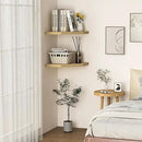Corner Shelf Wall Mount, Corner Floating Shelves, Set of 4 Corner Wall Shelf Organizer, Rustic Wood Wall Storage Display Shelves for Living Room Bedroom Bathroom Kitchen, Oak by CozyNest Decor