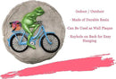 Spoontiques - Garden Décor - Frog on Bicycle Stepping Stone - Decorative Stone for Garden by CozyNest Decor