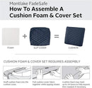 Classic Accessories Montlake FadeSafe Water-Resistant 25 x 22 x 4 Inch Wide Back Patio Quilted Lounge Cushion, Navy by GreenHaven Gardens