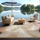 Pauwer Waterproof Outdoor Rug 5x8, Reversible Plastic Straw Patio Camping Rug, Indoor Outdoor RV Mat Carpet for Deck, Camper, Porch, Balcony, Backyard, Picnic, Leaf Brown by GreenHaven Gardens