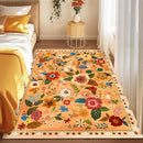 Floral 5x7 Area Rug Machine Washable Soft Print Boho Carpet Non Slip Doormat Low Pile Flower Area Rugs for Living Room Bedroom Nursery Kitchen Dining Room Indoor-Yellow/Orange by TinyTreasures Baby Boutique