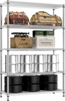 IZEUK 4250 LBS Garage Shelving Wide Storage Shelves 5 Tier Metal Shelves Heavy Duty Adjustable Utility Shelf Rack Chrome 17.7" D x 47.2" W x 70.4" H by CozyNest Decor