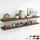 RICHFOCUS 72Inch Floating Shelves for Wall 2 Pack Shelves for Bedroom|Kitchen|Bathroom Wall Mounted Rustic Wood Floating Shelf with Invisible Brackets for Books|Storage|Decor, Rustic Brown by CozyNest Decor